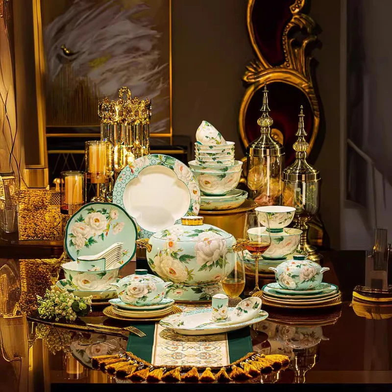 

Ceramic tableware Chinese set household light luxury exquisite high-end