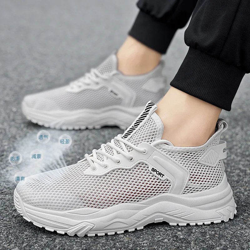 Oulylan Nuove scarpe sportive casual da uomo Mesh traspirante Leggero Suola morbida Sneaker Primavera Comode calzature da corsa antiscivolo