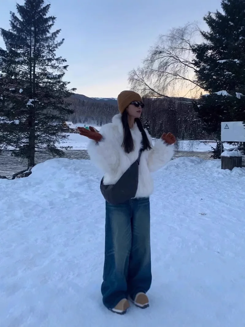 

Укороченные куртки из искусственного меха, пальто, женские пальто средней длины с рисунком зебры, сценические модели для мам, старый стиль, уникальный спереди, с карманом, теплый OL