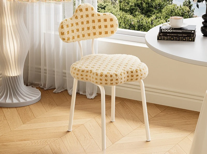 

Cream wind makeup dresser stool girls bedroom Internet celebrity backrest makeup chair advanced sense