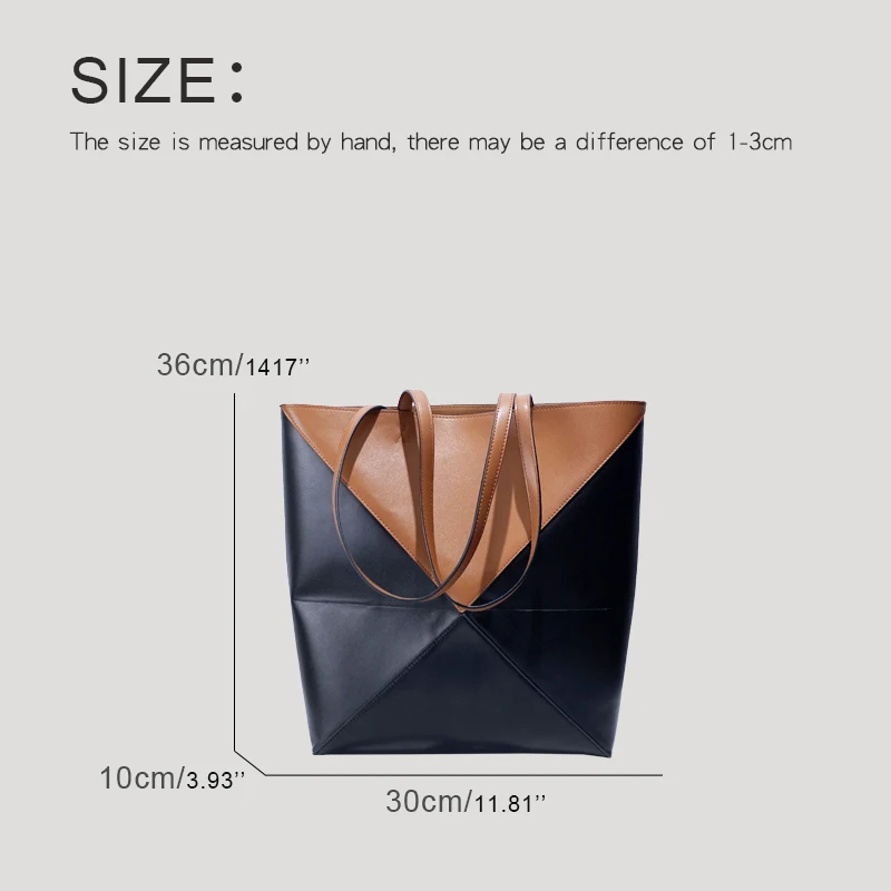 MEDIOW Puzzle Fold Tote Bags For Women Luxury Designer Handbags Purses 2024 New In PU Splicing Large Capacity Underarm Shoulder