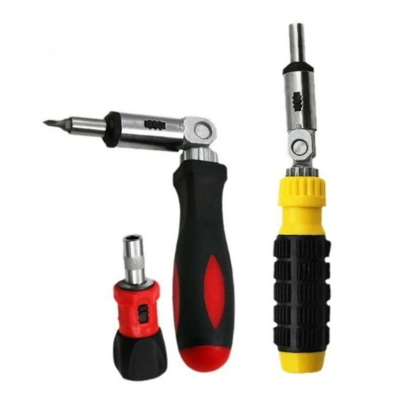 Multi-specification Ratchet Screwdriver, Variable Angle 0-180 Degrees Left and Right Turn Hexagon 6.35 Screw Wrench