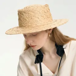 Fashion Simplicity Handmade Raffia Straw Hat For Women Summer Beach Casual Cap High Quality Korean Designer Sombrero Mujer Playa