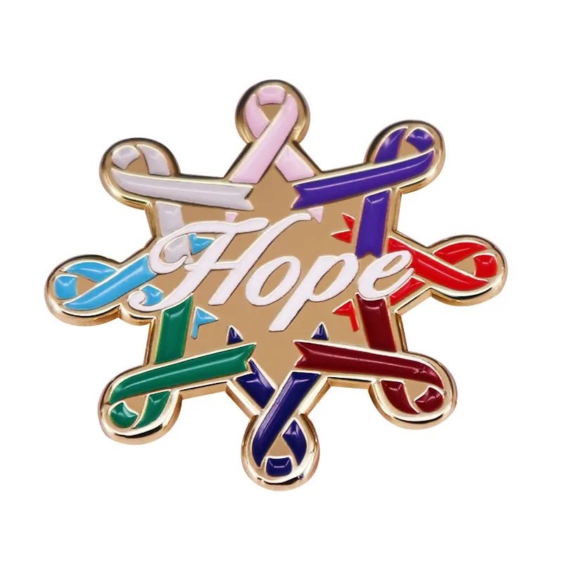 Cancer Awareness rainbow Ribbons hope enamel pin metal badge