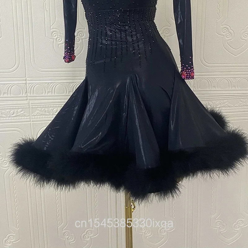 Vestidos de competición latina para niños Rumba Chacha Tango Ropa de práctica y campeonatos de rendimiento profesional personalizada