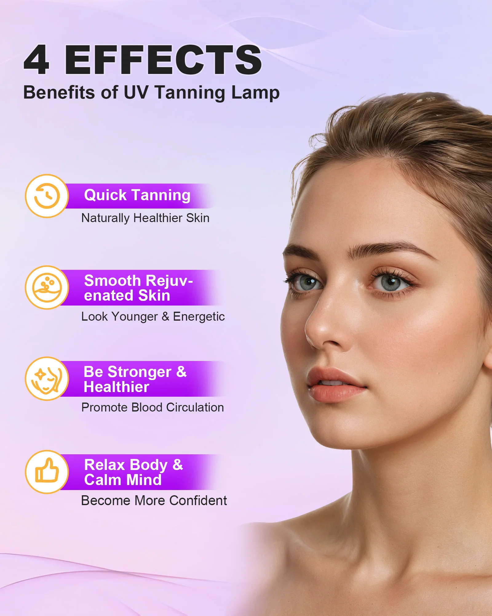 50W Tanning Lamp for Home Round Tanning Lamp with 250PCS Blue light 460nm Foldable Adjustable Stand and Hanging Hooks