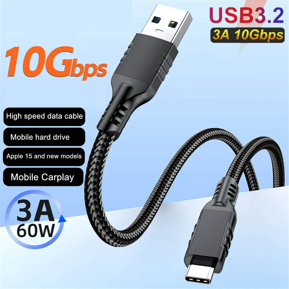 USB3.2 Gen2 Cable C To A 10Gbps Max Transmission Speed Data Cable for Hard Disk USB 3 2 To Type C Cable 3A60W Fast Charging