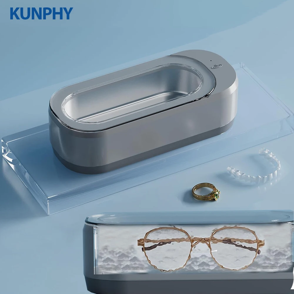 KUNPHY プロフェッショナル超音波ジュエリークリーナー機眼鏡時計リングネックレスコインカミソリコームツールを洗浄するための