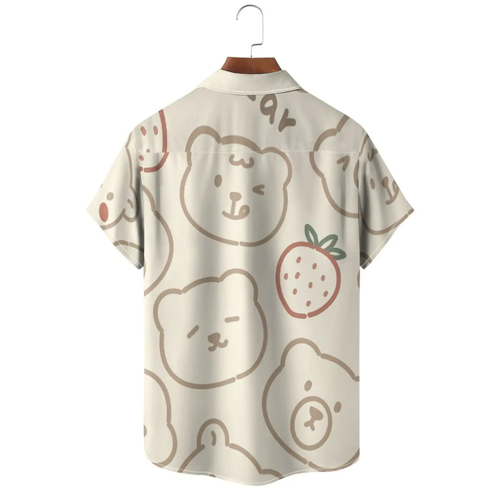 New 3D Printed Men's Hawaiian Short Sleeve Shirt Rabbit Print Men's Fashion Tops Casual Loose Plus Size Men's Shirt 2024