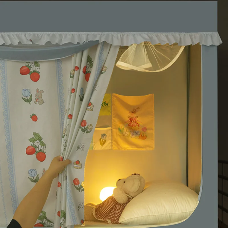 Student Dormitory Mosquito Net Rectangular Five Sided Shading Strong Shading Heating Tent Integrated Mosquito Net Bed Curtain