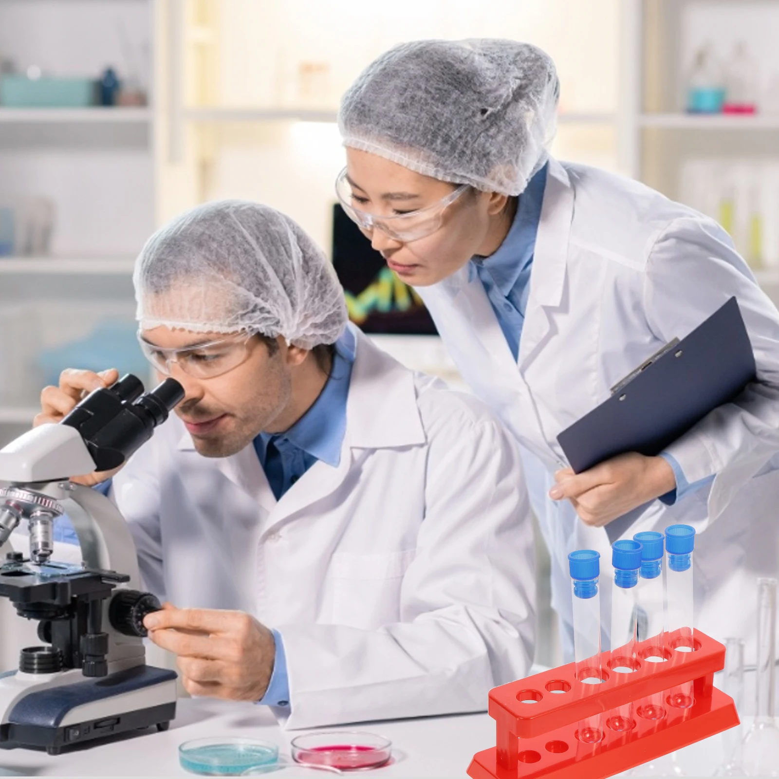 

Test Tube Holder Sturdy Rack Kit Convenient Storage Laboratory Plastic Shelf with Tubes