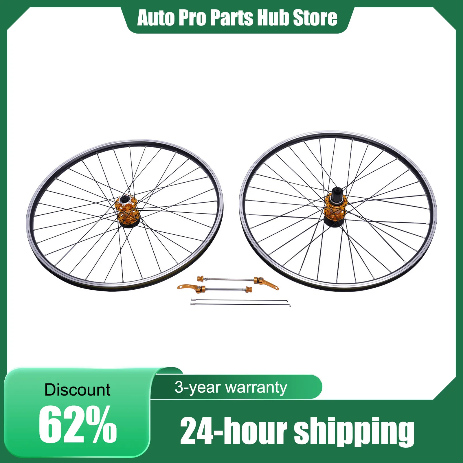 

29 Inch Mountain Bike Wheel Set, Aluminum Alloy Dual Disc Brake Six-Hole Front Rear Wheels, Lightweight for Off-Road Adventures