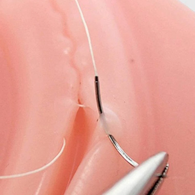 Simulateur laparoscopique modèle fuchsia, coussin de pratique de suture en silicone 3D, pratique pour infirmière et étudiant