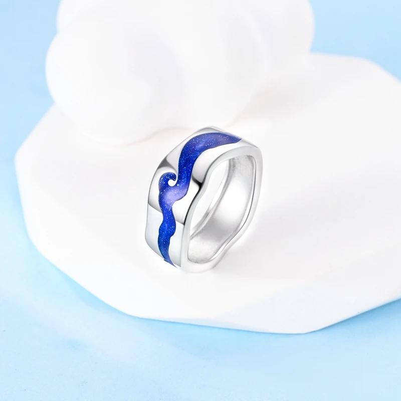 진짜 100% 스털링 합금 실버 925 악마의 눈 반지 노트 손가락 반지, 다채로운 지르콘, 친구 연인 결혼식용