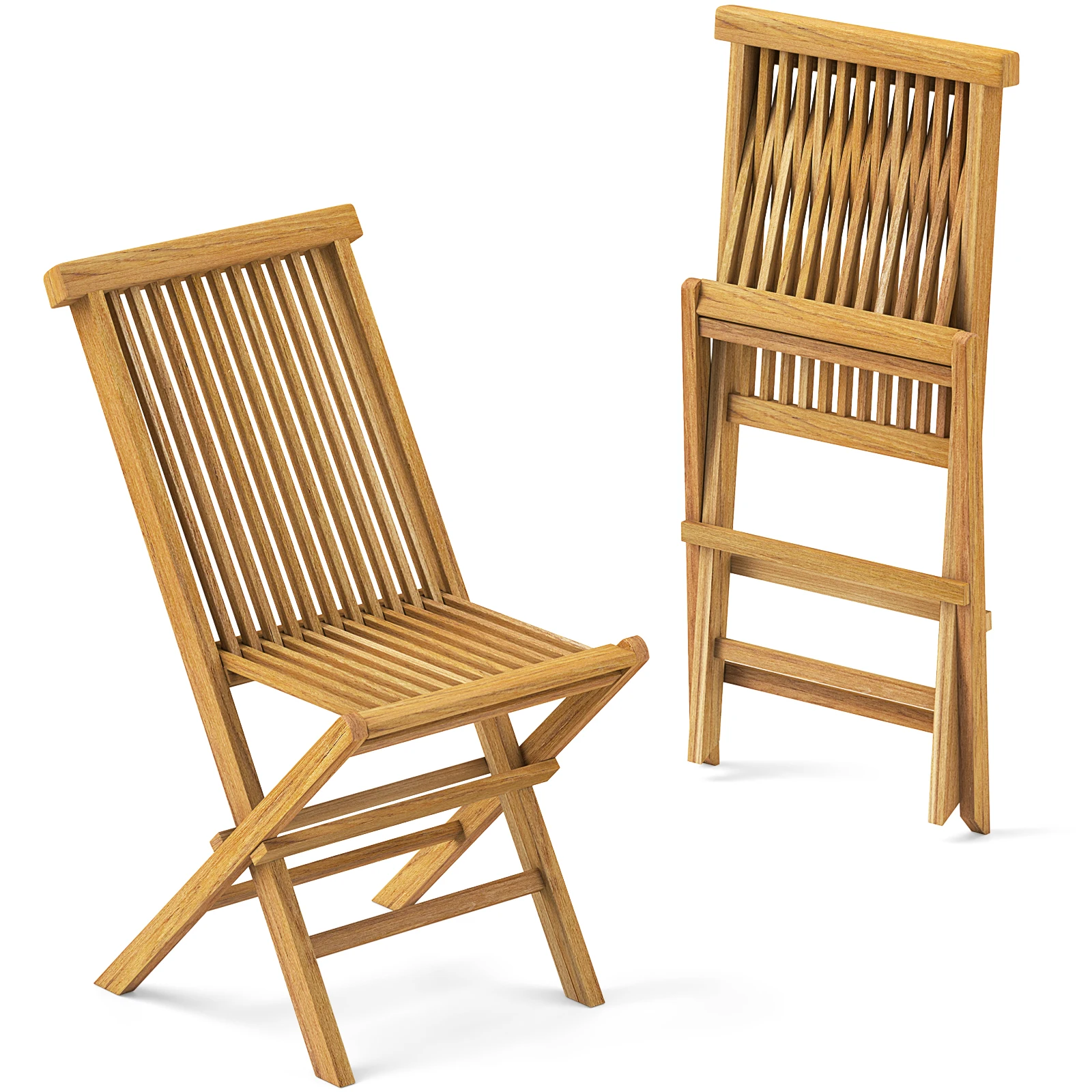 

Набор стульев для патио из 2 шт. сlatted сиденьем и спинкой, не требует сборки для бассейна