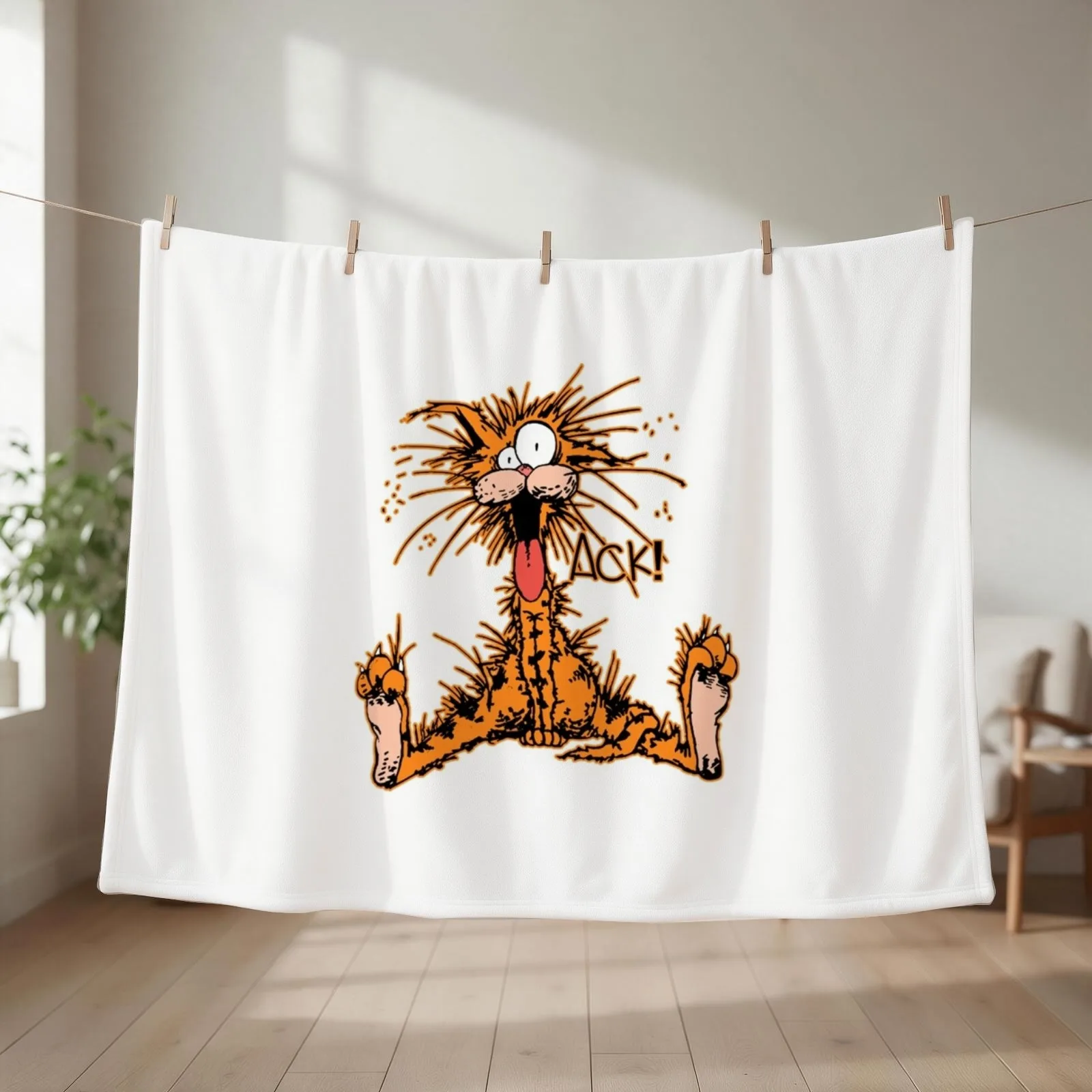 Bill The Cat Ack! said the cat Throw Blanket Decorative Beds Weighted Winter beds Furry Blankets