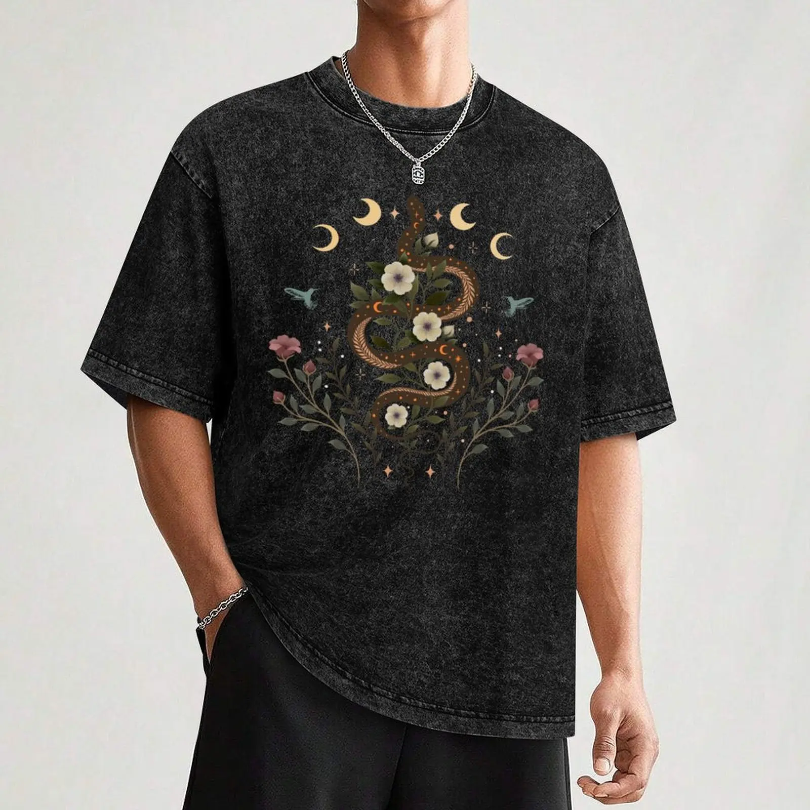 Serpent Spell-Colour T-Shirt Street Fashion Casual Tee Shirt