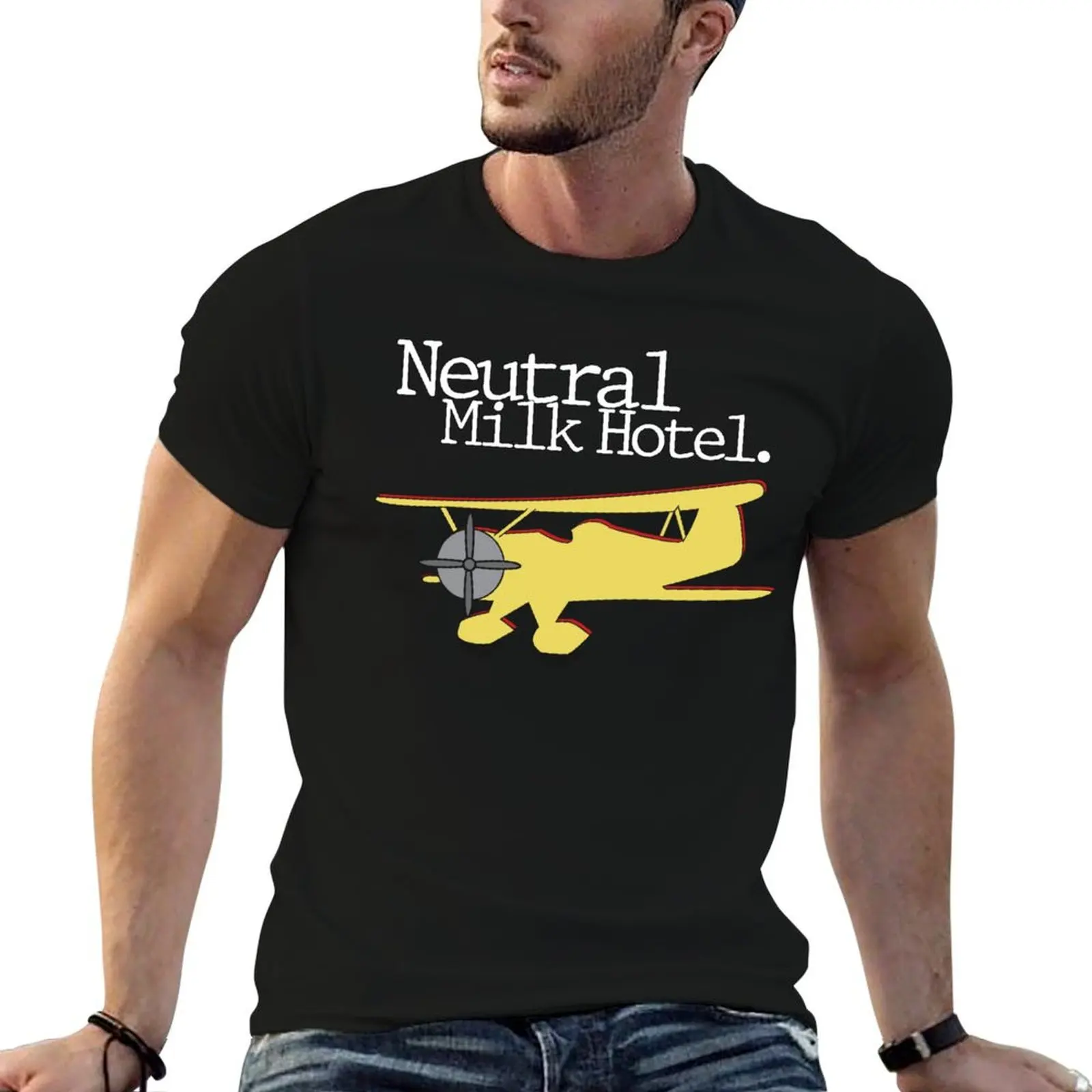 Neutral Milk Hotel - Aeroplane T-Shirt Casual Trendy Short Sleeve T-Shirt