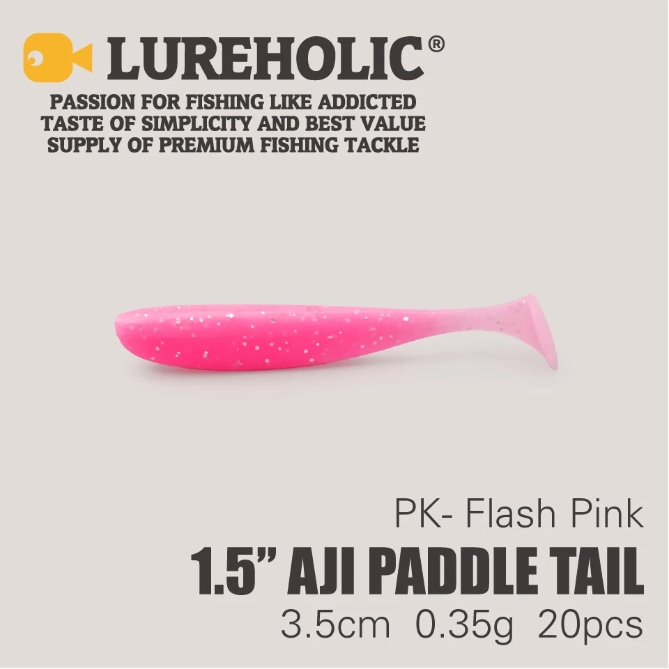LUREHOLIC 1.5" 3cm Aji Paddle Tail Soft Baits 20pcs Lure Fishing for Rock Fishing Finesse Fishing view 3