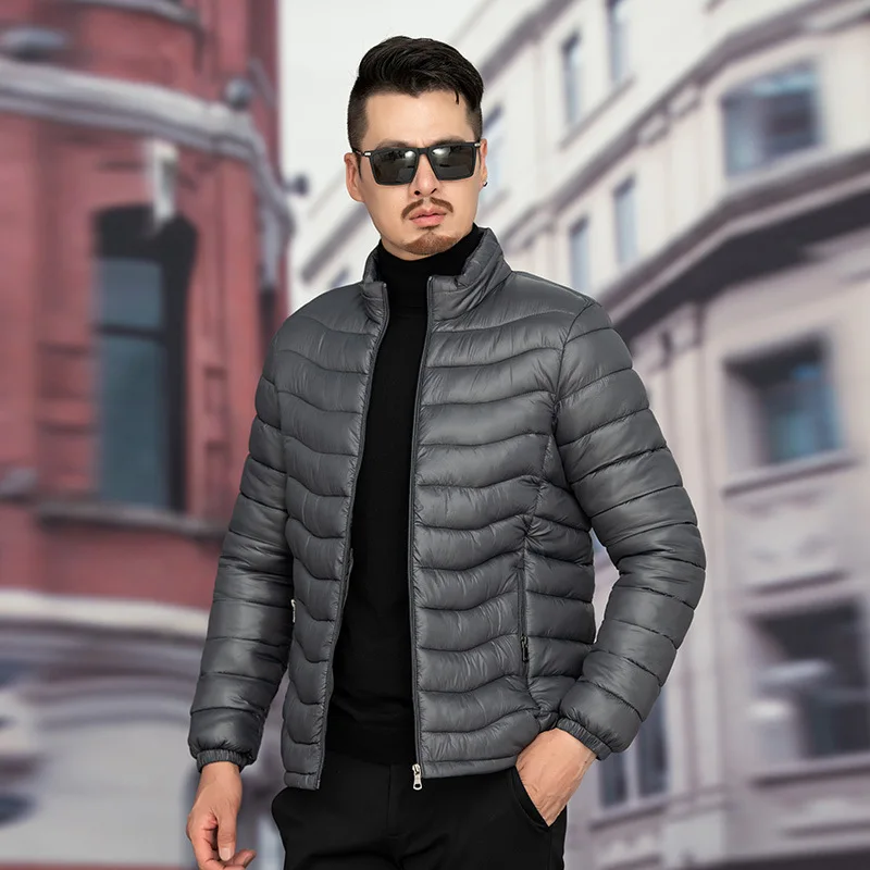 Chaquetas cálidas y gruesas para hombre, Parka informal de invierno, abrigo con cuello levantado, rompevientos, de algodón, acolchado