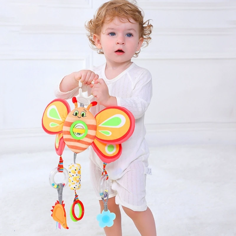 Culla girevole in morbido peluche con campanelli musicali per lo sviluppo del tracciamento visivo e il giocattolo educativo A2UB