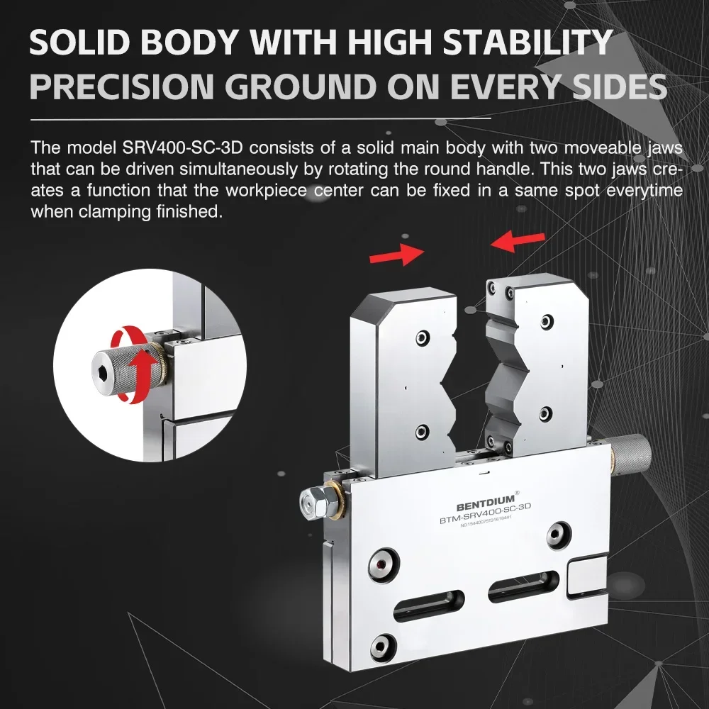 Wire edm cutting clamping tools adjustable steel Super Vise with clamping range diameter 0-100mm SRV400-SC-3D