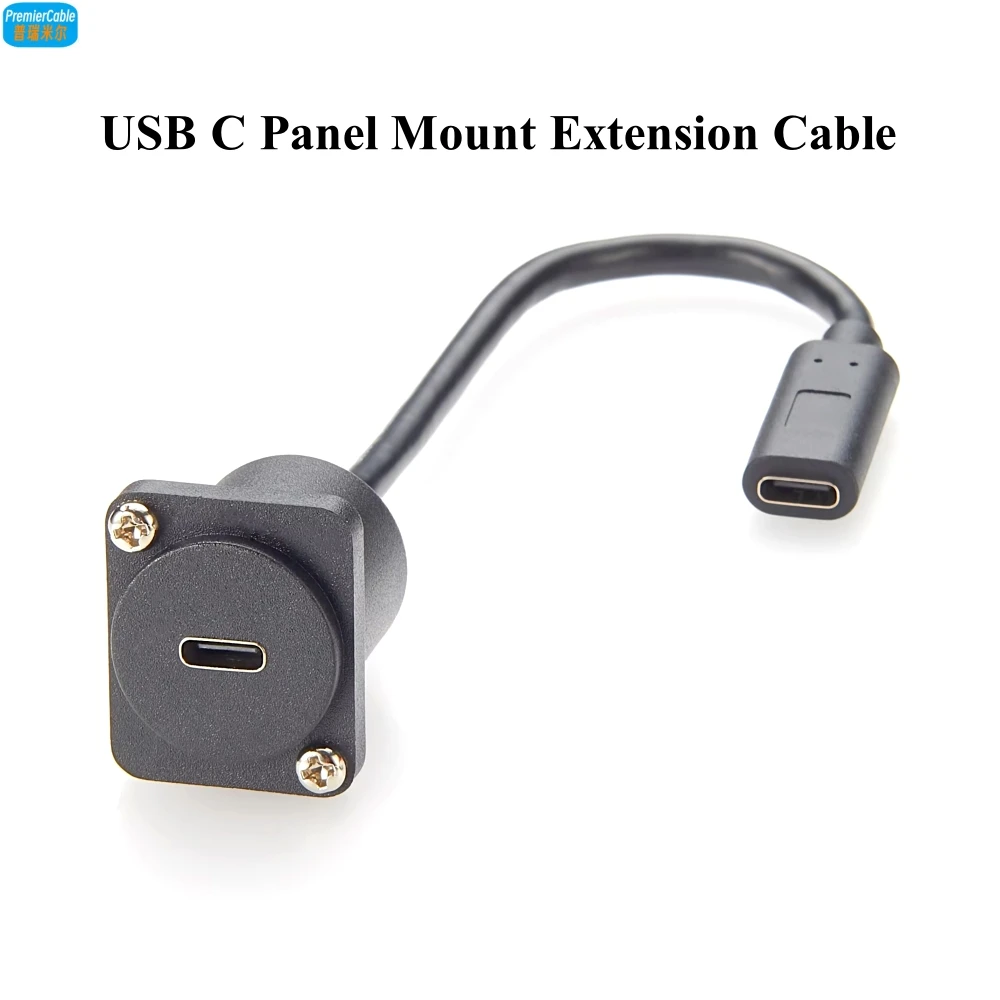 

10Gbps USB C Panel Mount Adapter 100W USB3.1 Type C Female to Female Cable D-Typel/XLR Panel Mount USB C Extension Cable