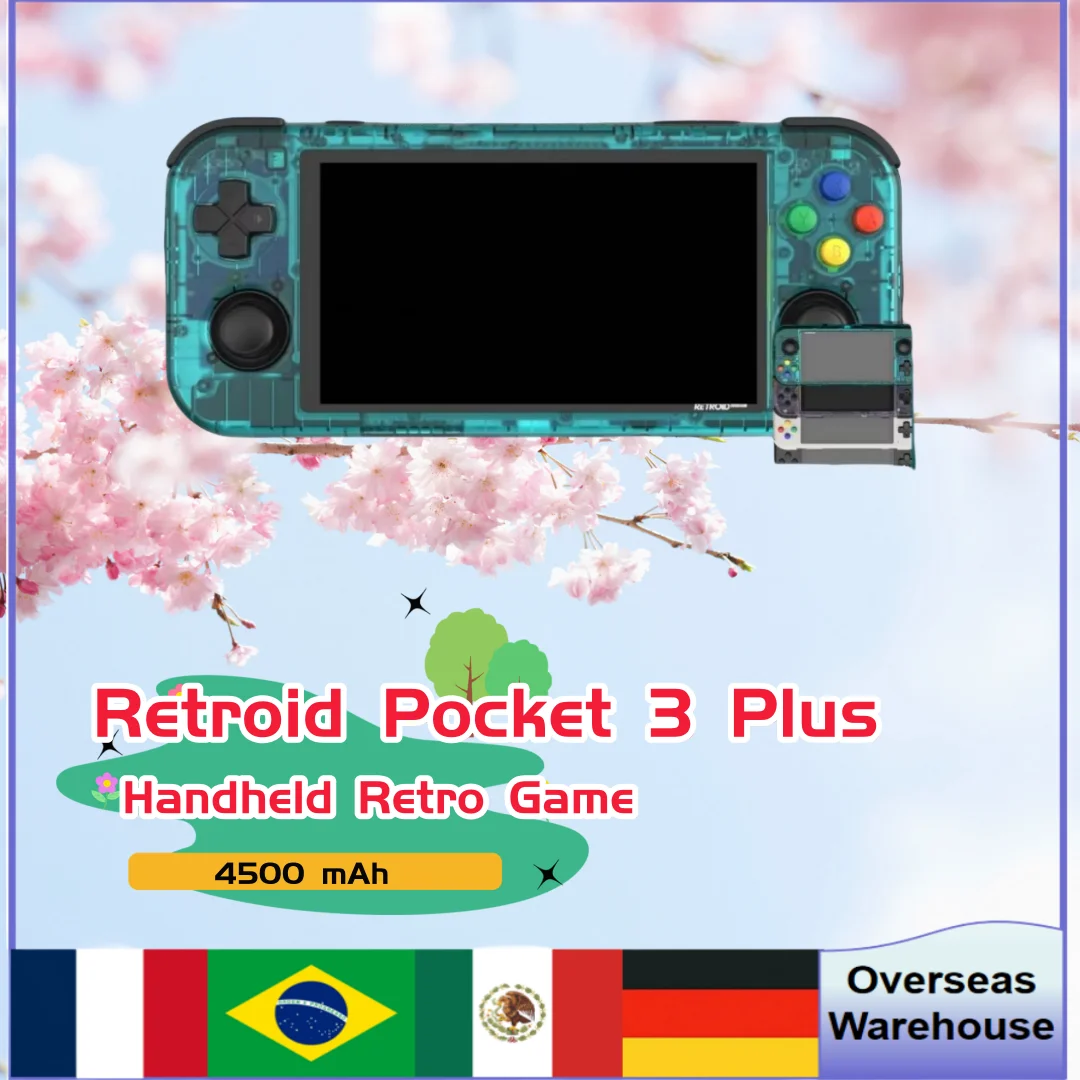 Retroid Pocket 3 Plus Handheld Retro Game Android 11 HD Ps2 PSP 4.7 Inch Video Game 4G+128GB Portable Console Gift Birthday Gift