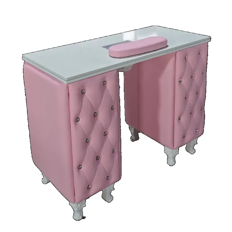 

Classic French Pink Nail Salon Table Nail Art Knee Table Nail Art Reception Desk