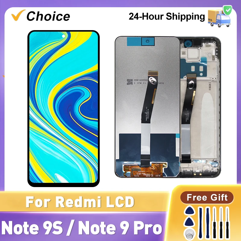 LCD Display Touch Screen Digitizer Assembly, Peças De Reposição, Escolha para Xiaomi Redmi Note 9S, Nota 9 Pro