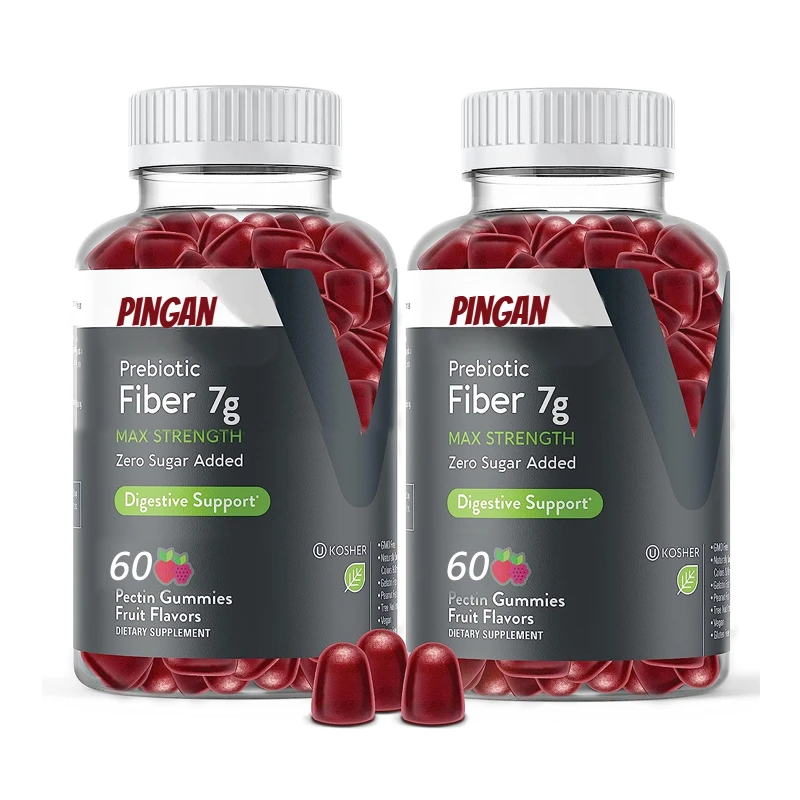 

60 Pieces of Adult Prebiotic Fiber Gummies, 7g - Added with Zero Sugar - Promote Digestive Health Regularity and Natural Weight