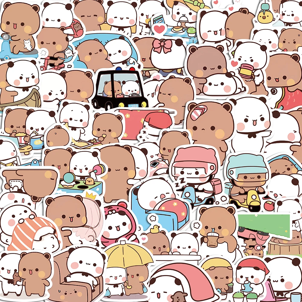 

10/50PCS Bear Panda Cartoon Kawaii Stickers Kids DIY Skateboard Motorcycle Suitcase Stationery Decals Decor Phone Laptop Toys