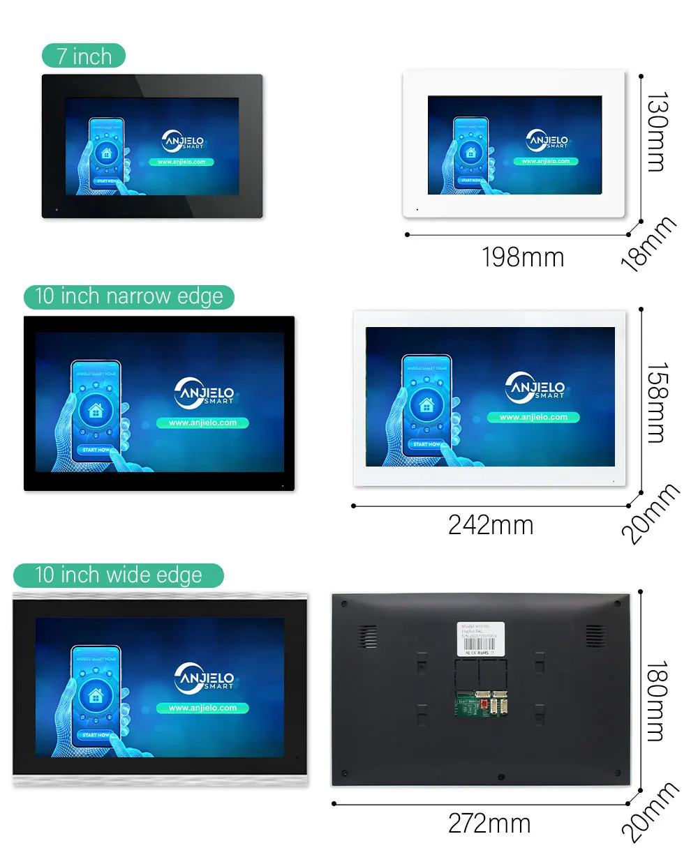 TUYA Smart 1080P 7 Polegadas 10 Color Touch Screen Wifi Sistema de Vídeo Porteiro Campainha Monitor Não é um Conjunto