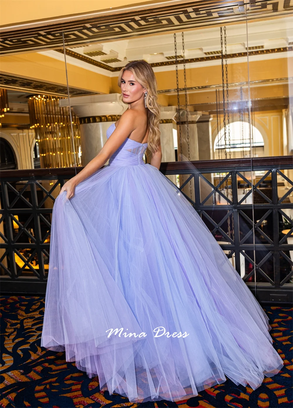 Mina Piglet Breast Women's Elegant Dresses for Special Occasions Sleeveless Transparent Customized Backless Strapless 2025 Party
