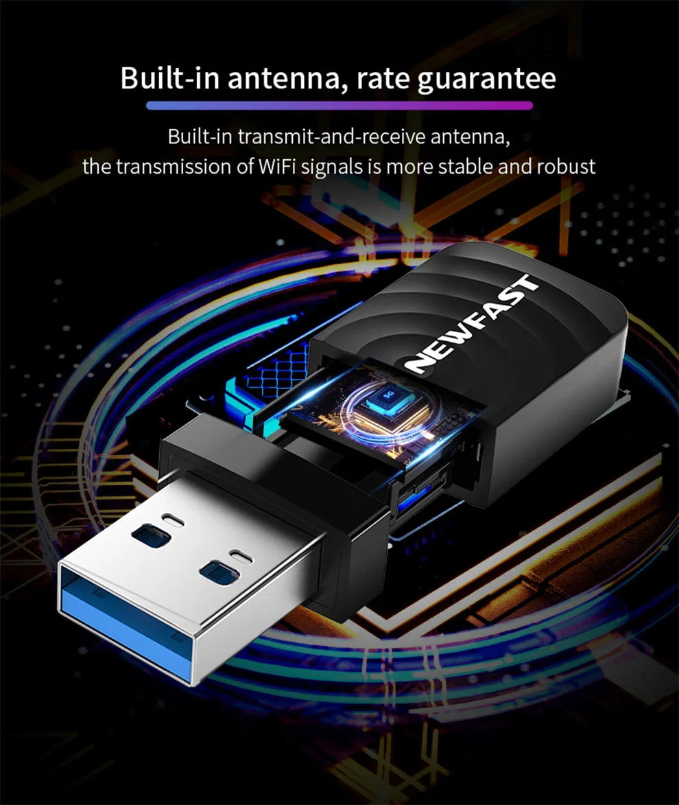 Comfast wifi5 1300mbps adaptador usb banda dupla wifi receptor placa de rede usb3.0 wpa3 para desktop portátil win7/8/8.1/10/11 mac
