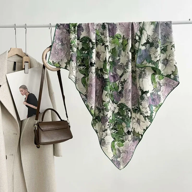 

Осенний новый двусторонний шерстяной шарф для женщин: стильный, универсальный, зимний, большой размер (110 см), платок-шаль