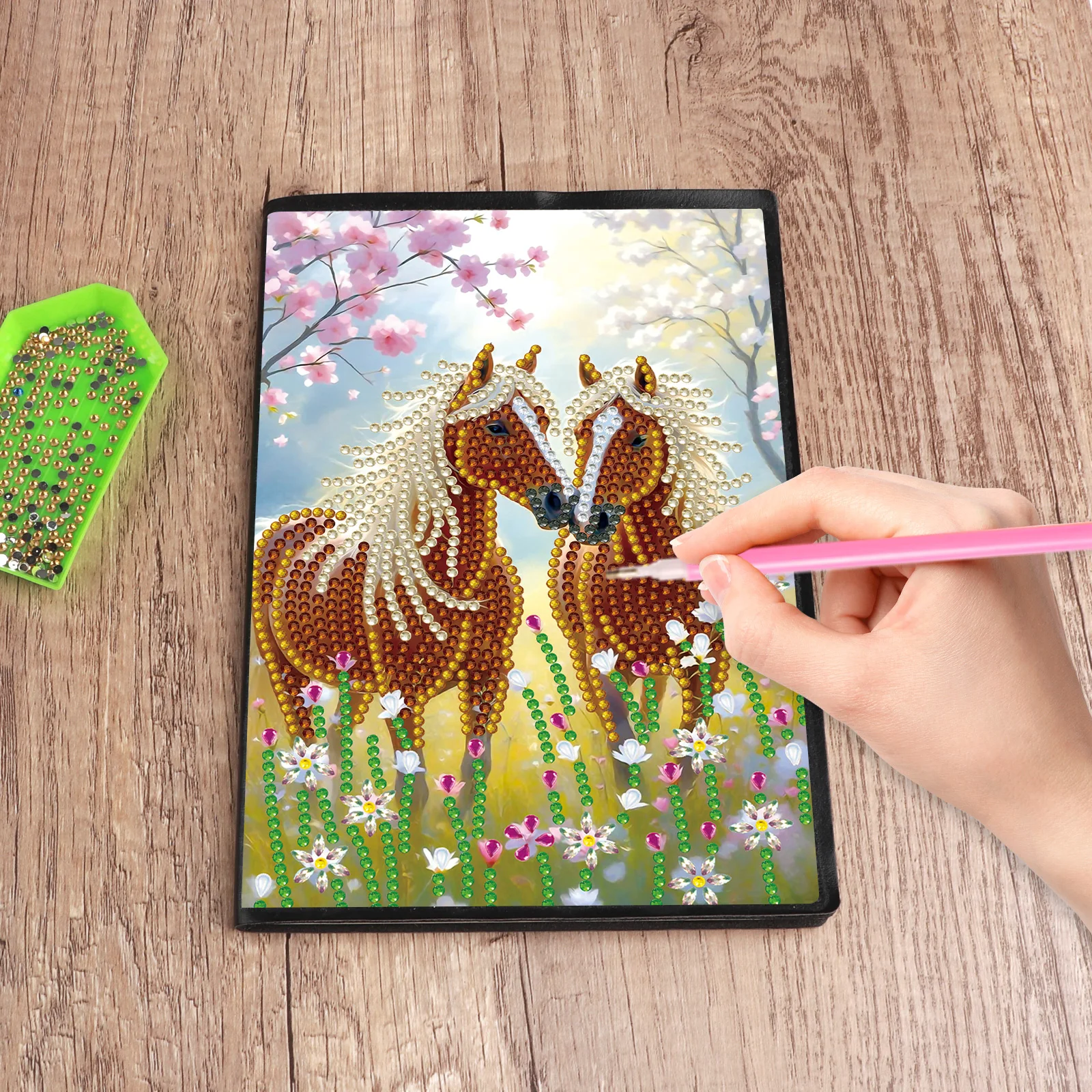 Diamond Art Painting Notebook Kits for Adults,The ponies Notebook Special shape Diamond Art Dots for Creative office Art Gift view 6