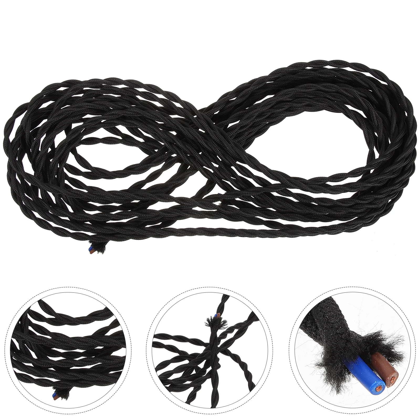 

1 Roll Lamp Cord Replacement Heavy Duty Twisted Electrical Wire for Bulb DIY Lighting Projects Decorative Lamp Parts