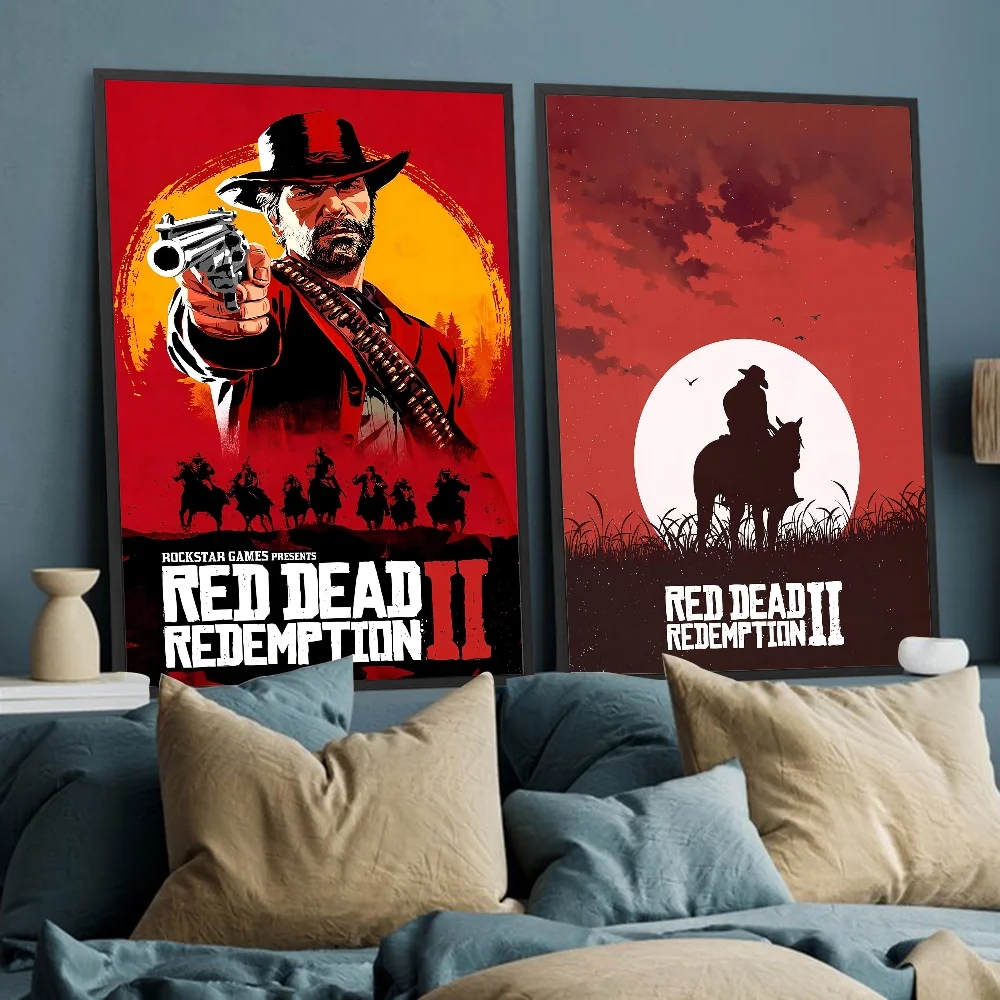 Game TV-Red-Dead-Redemption 2 Good Quality Prints and Posters Waterproof Paper Sticker Coffee House Bar Posters Wall Stickers