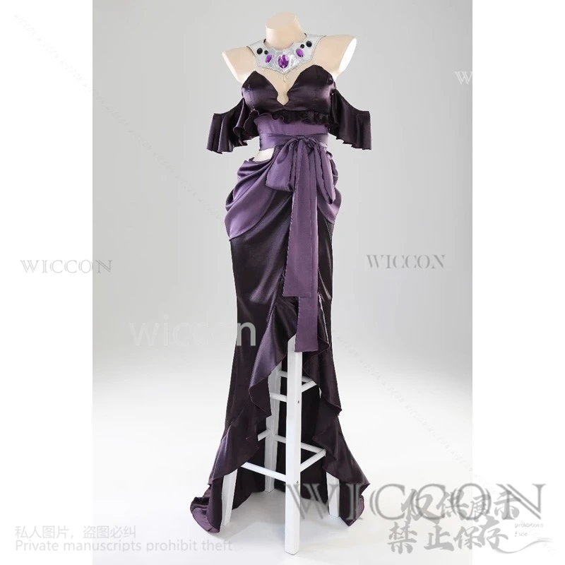 Anime Overlord Season 4 Cosplay Albedo Costume Sexy Up Slim Dress Necklace Lolita Party Uniform Halloween Christmas Carnival Wig