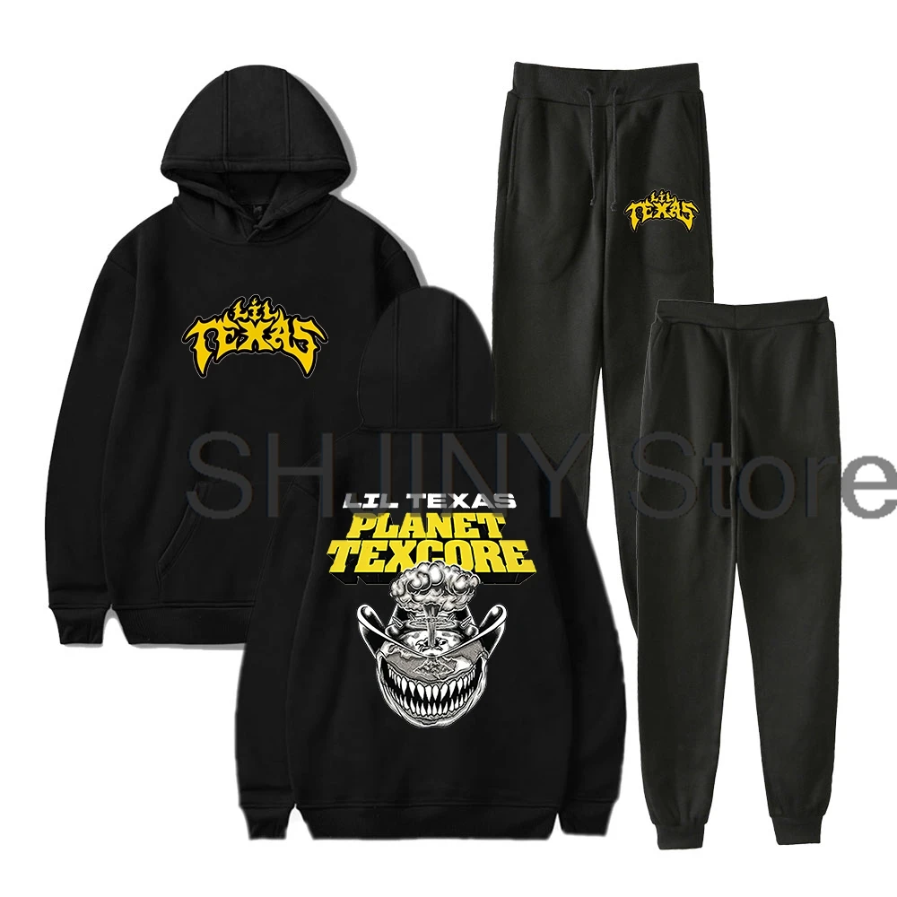 

Lil Texas Planet Texcore Merch Hoodie Jogger Pants Two Piece Set Sweatshirts+Sweatpants Women Men's Set