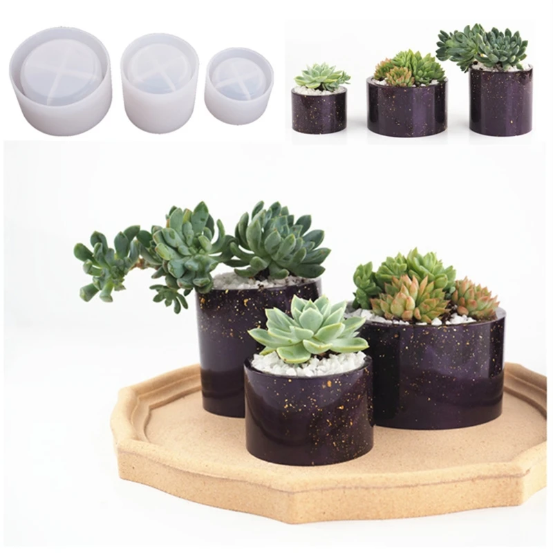 Y1UB – boîte rangement, tasse, moule pour faire soi-même, jardinière plantes succulentes, moule en résine, Pot plante,