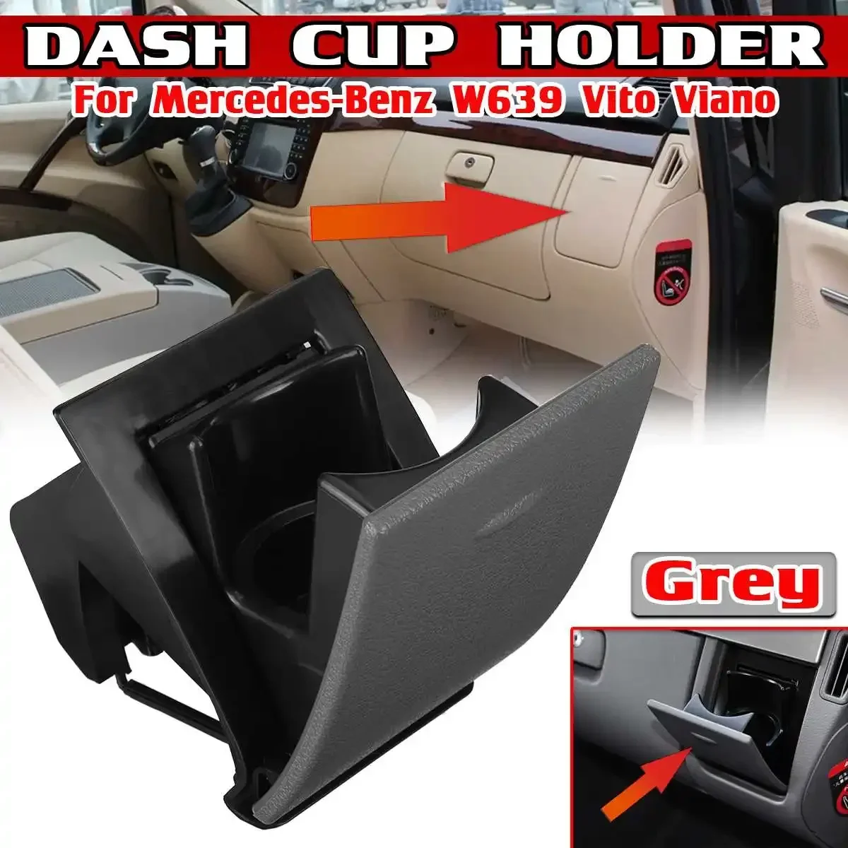 

2 Color W639 Car Drink Holder Car Passenger Side Dash Drink Cup Holder Bracket A6396800458 For Mercedes For Benz W639 Vito Viano