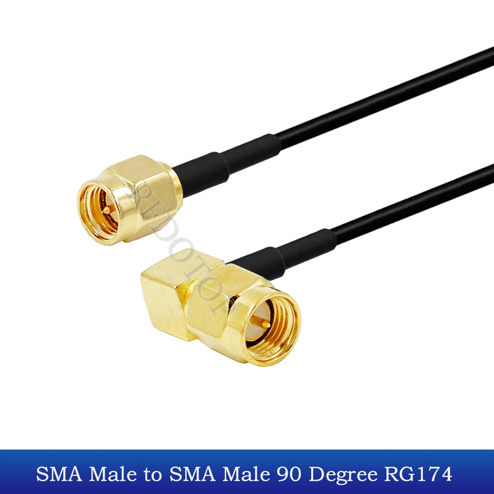 RG174 SMA Type to SMA Male/Female 90 Degree Connector WiFi Antenna Extension RF Coaxial Cable Pigtail for Wireless LAN Router