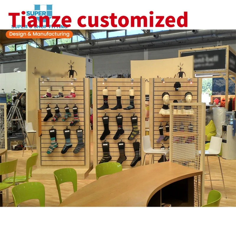 (customized)Fashion Socks Store Furniture Design Sock Display Fixtures Manufacturing Custom Footwear Showroom Decoration Ideas