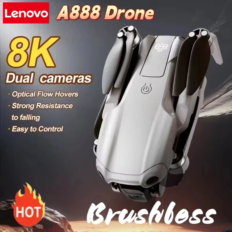 Lenovo A888 Pro VR Drone 8K Profeissional Aerial HD Dual Camera Intelligent Opstacle Avoidance Brushless Power Foldable Toy UAV