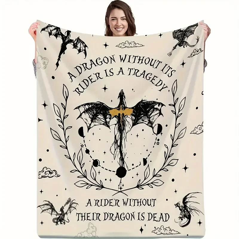 Charming Dragon Knight Flannel Blanket- Soft, Warm, - The Perfect Gift for Fantasy Lovers, Cozy Home Decor| Fantasy-themed Blank