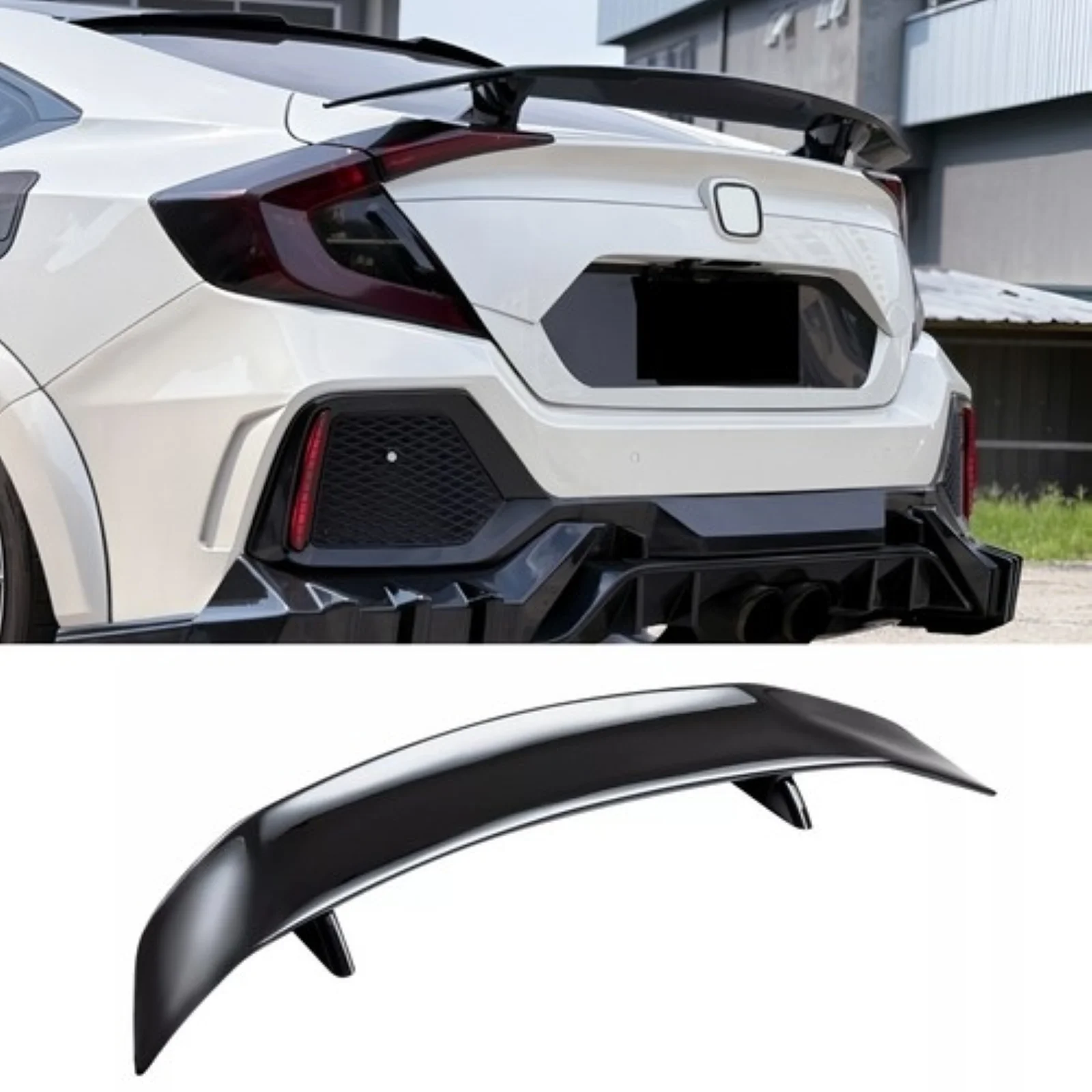 

46" GT Style Racing Rear Trunk Spoiler WingFor Honda Civic 10TH Gen Gloss Black