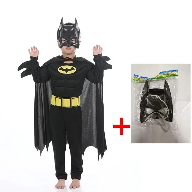 الأطفال الأولاد الخفافيش رجل زي باتبوي يتوهم الأسود خارقة تأثيري الاطفال ملابس تنكرية كوميدي مساء