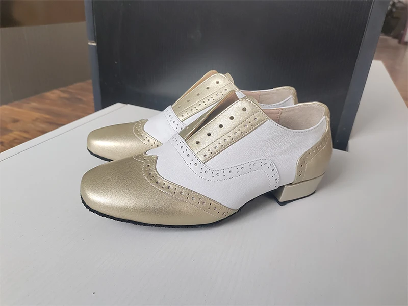 Fashion Leather Sneakers Dance Shoes Indoor Soles Adult Cowhide Men Modern Dancing Shoes Social Latin Dance Shoes Ballroom